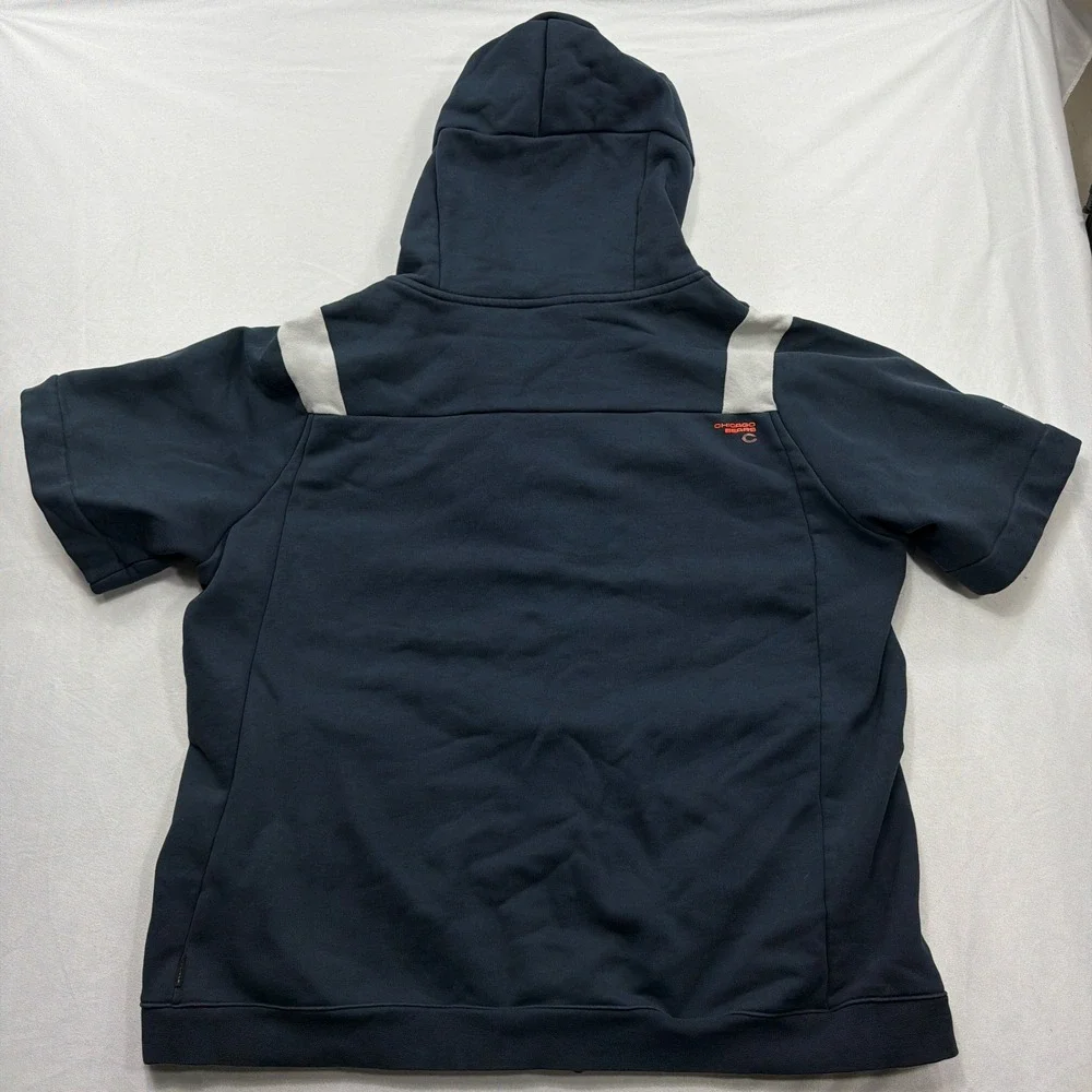 Nike Hoodie Chicago Bears NFL Onfield Full Zip Short Sleeve Navy Mens 3XL